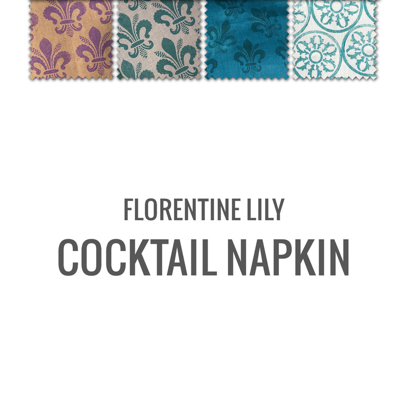 Florentine Lily Cocktail Napkin Set