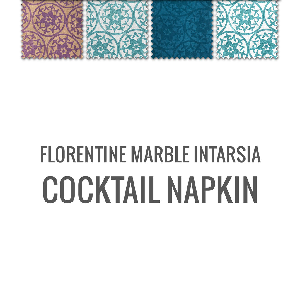 Florentine Marble Intarsia Cocktail Napkin Set