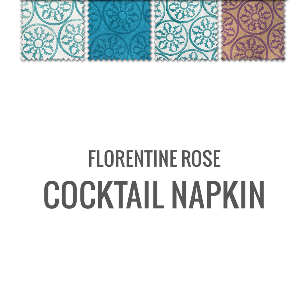 Florentine Rose Cocktail Napkin Set